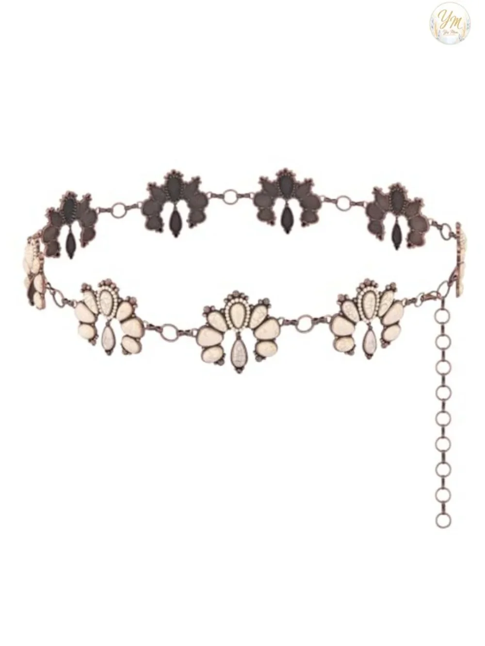 Western Concho Chain Belt Adjustable Metal Waist Chain for Women Boho